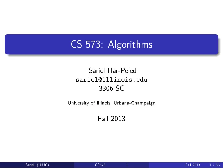 cs 573 algorithms