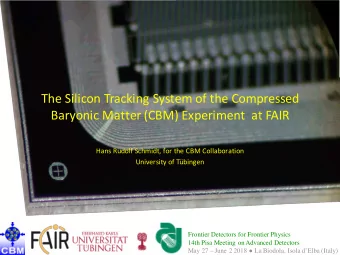 The Silicon Tracking System of the Compressed  Baryonic Matter (CBM) Experiment  at FAIR  Hans