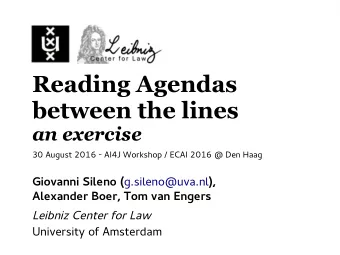 Reading Agendas  between the lines  an exercise  3  0  A  u  g  u  s  t  2  0  1  6  -  A  I  4  J