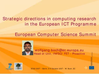Strategic directions in computing research  in the European ICT Programme  European Computer