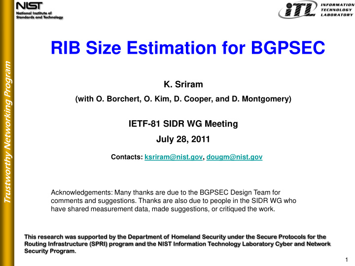 rib size estimation for bgpsec