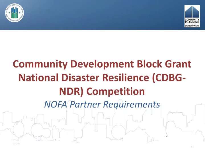community development block grant national disaster
