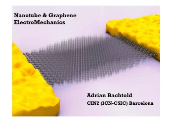 Nanotube &amp; Graphene  ElectroMechanics  Adrian Bachtold  CIN2 (ICN-CSIC) Barcelona  nanotube