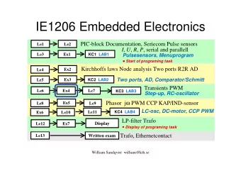 IE1206 Embedded Electronics  Le1  Le2  PIC-block Documentation, Seriecom Pulse sensors I , U , R ,