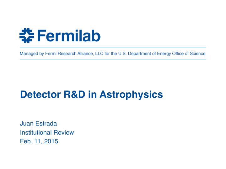 detector r d in astrophysics