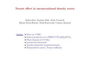 Nernst effect in unconventional density waves  Bal  azs D  ora, Kazumi Maki, Attila Virosztek
