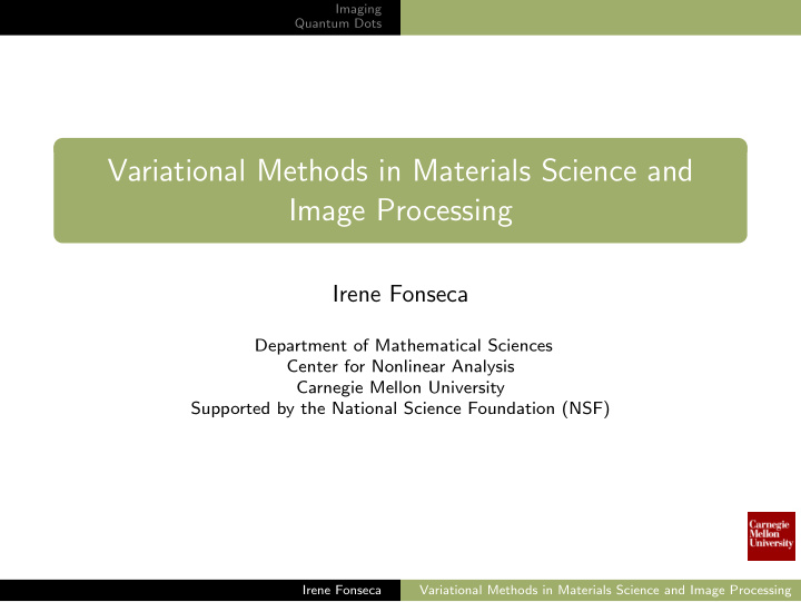 variational methods in materials science and image
