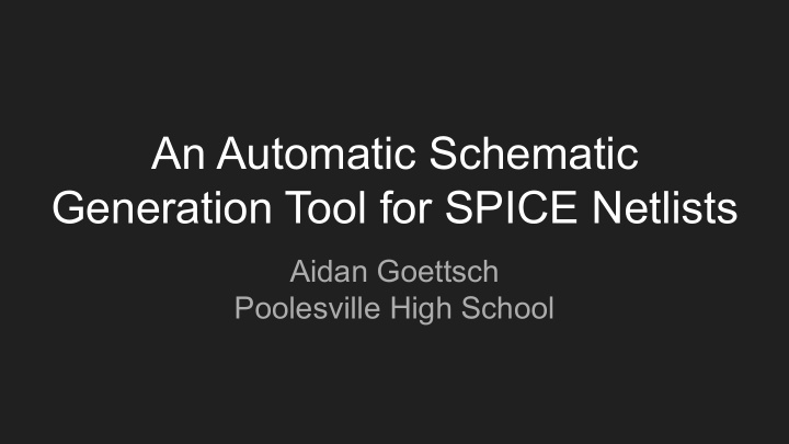 an automatic schematic generation tool for spice netlists