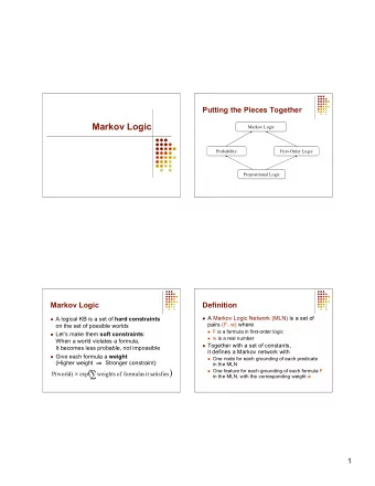 Markov Logic  Markov Logic  Probability  First-Order Logic  Propositional Logic  Markov Logic