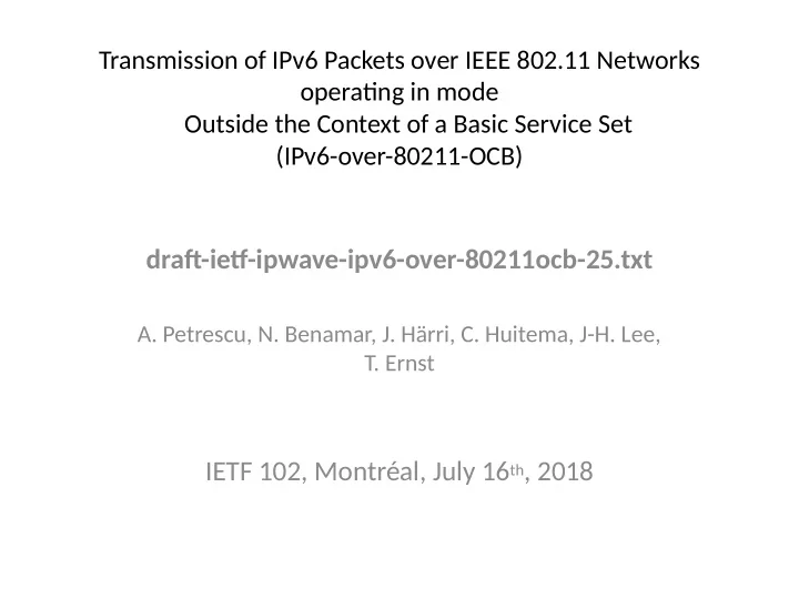drafu ietg ipwave ipv6 over 80211ocb 25 txt