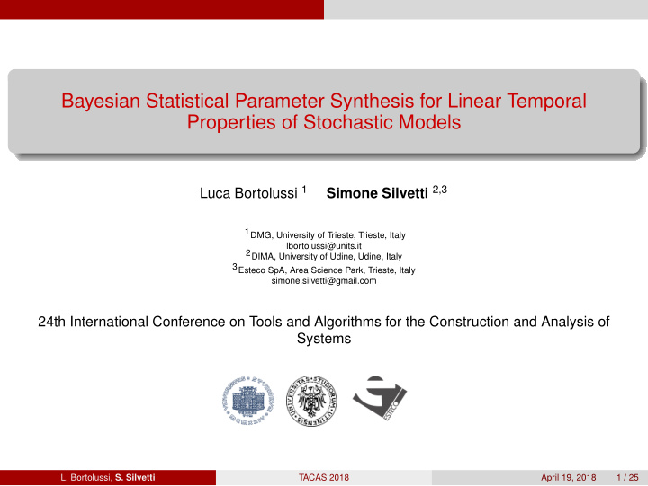 bayesian statistical parameter synthesis for linear