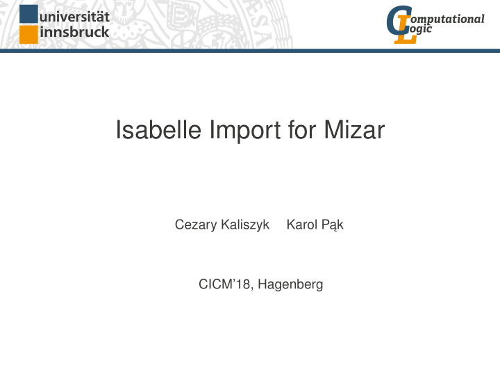 isabelle import for mizar