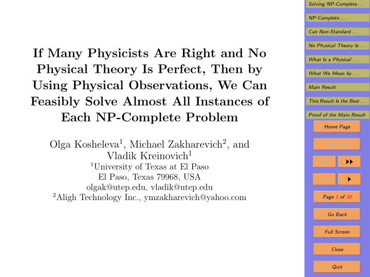if many physicists are right and no