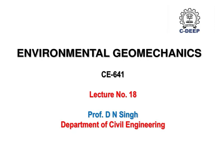 environmental geomechanics