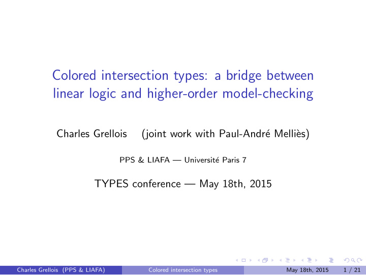 colored intersection types a bridge between linear logic