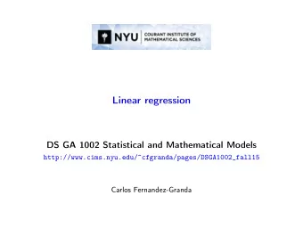 Linear regression  DS GA 1002 Statistical and Mathematical Models