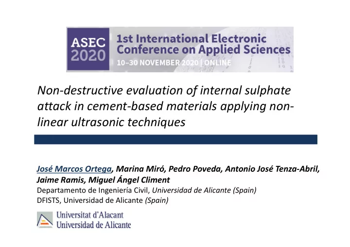 non destructive evaluation of internal sulphate f p