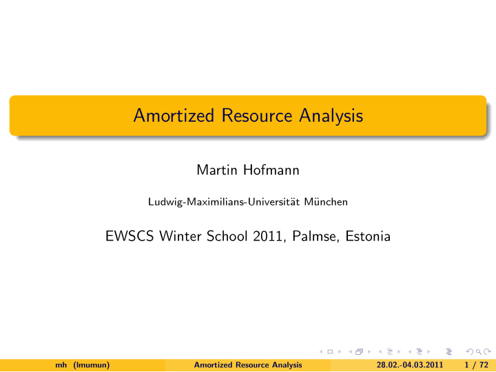 amortized resource analysis