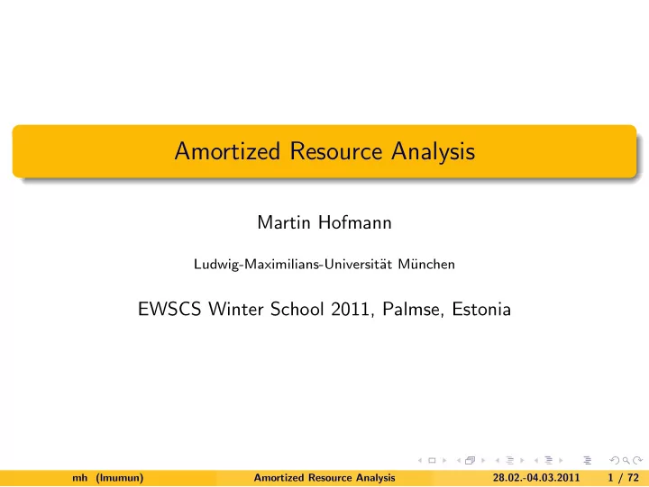 amortized resource analysis