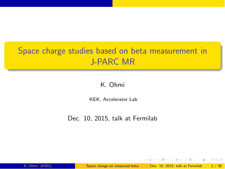 space charge studies based on beta measurement in j parc