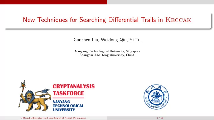 new techniques for searching di ff erential trails in