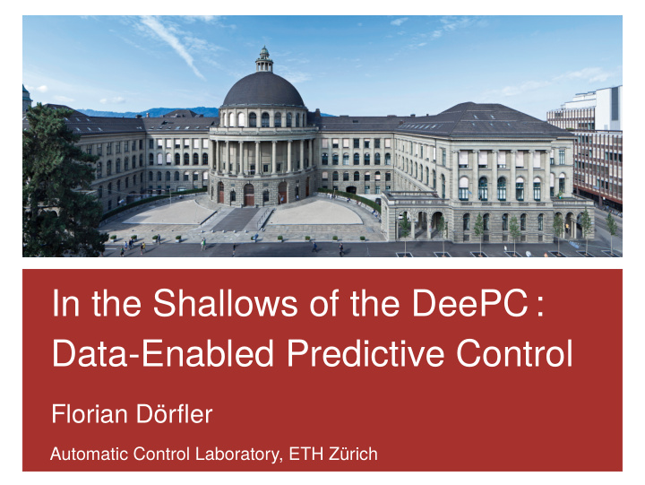 in the shallows of the deepc data enabled predictive