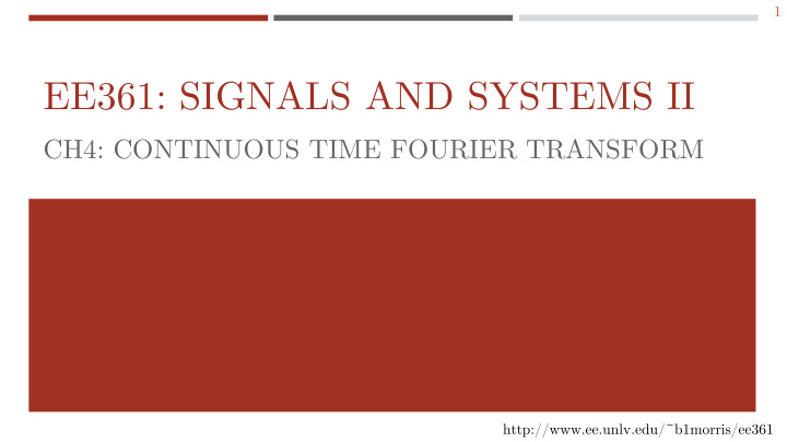 ee361 signals and systems ii