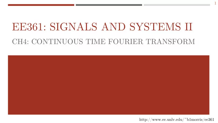 ee361 signals and systems ii