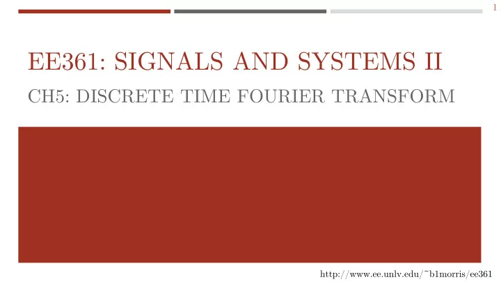 ee361 signals and systems ii