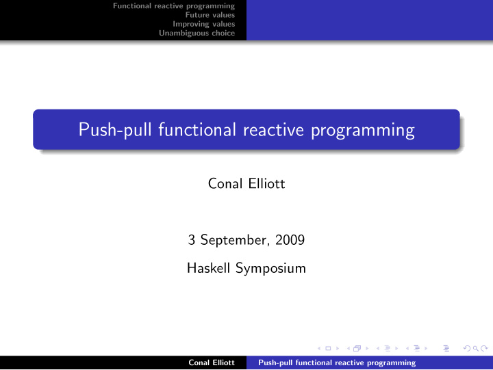 push pull functional reactive programming