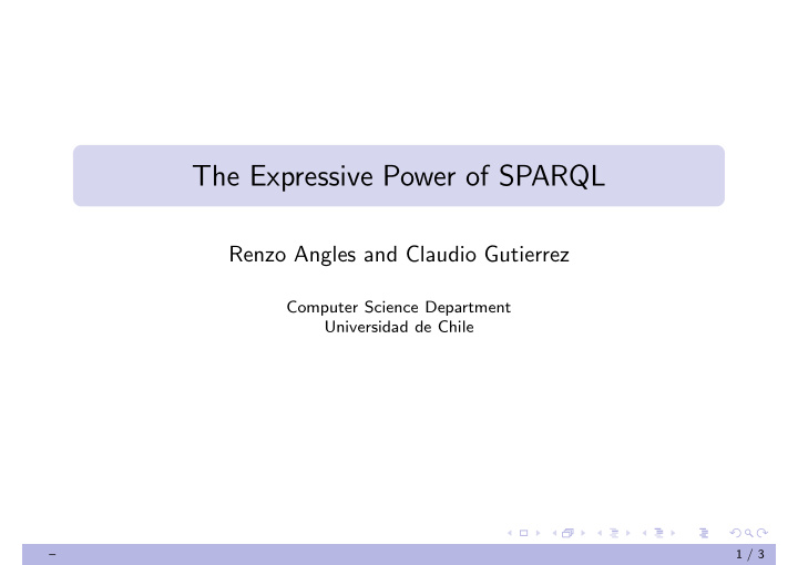 the expressive power of sparql