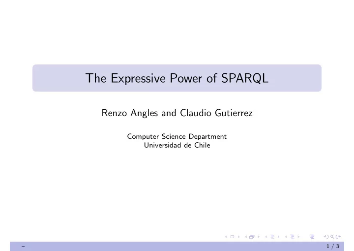 the expressive power of sparql