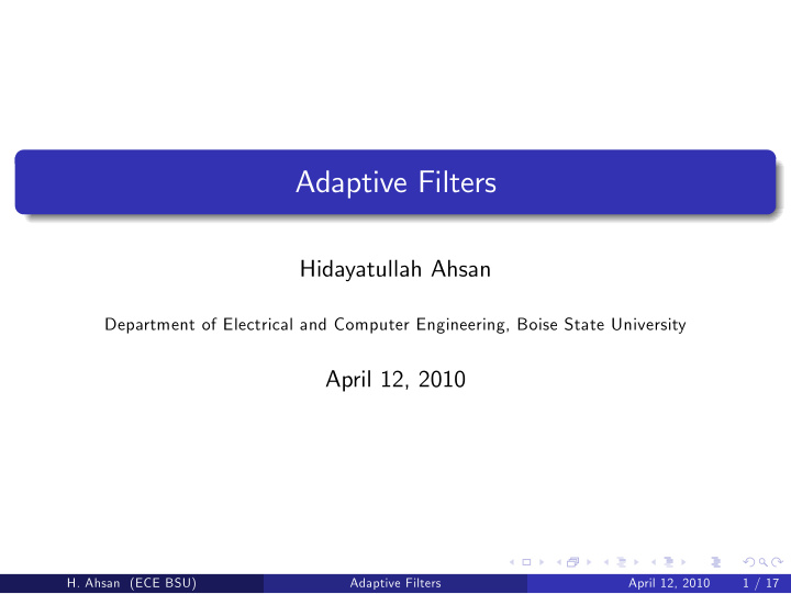 adaptive filters