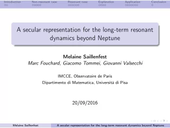 A secular representation for the long-term resonant  dynamics beyond Neptune  Melaine Saillenfest