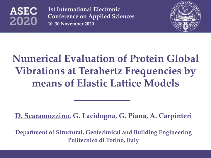 numerical evaluation of protein global vibrations at