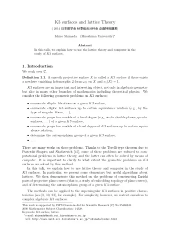 K3 surfaces and lattice Theory ( 2014    )