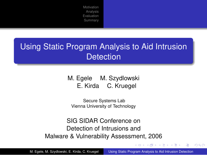 using static program analysis to aid intrusion detection