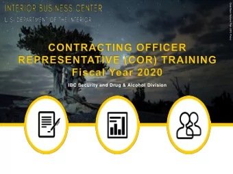 IBC Security and Drug &amp; Alcohol Division  Educate and train COR community on personnel