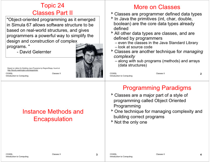 topic 24 more on classes classes part ii