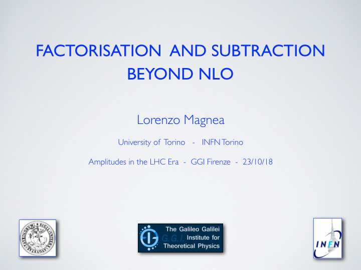 factorisation and subtraction beyond nlo