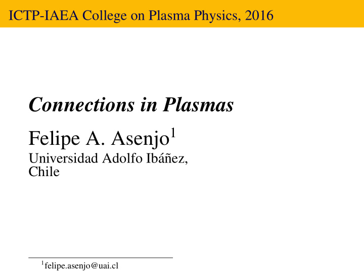 connections in plasmas