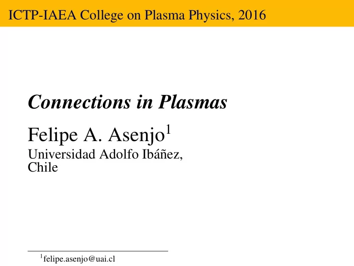 connections in plasmas