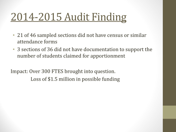 2014 2015 audit finding