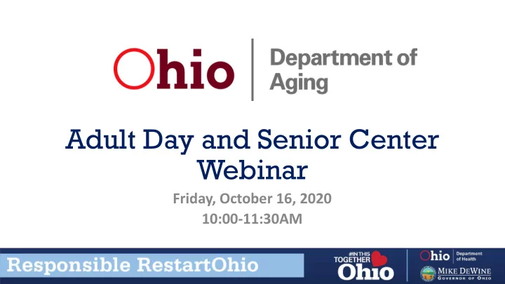 adult day and senior center webinar