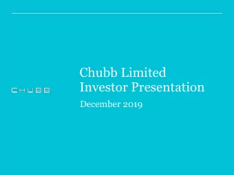 Chubb Limited  Investor Presentation  December 2019  YTD 2019: Strong Operating Results  YTD  YTD