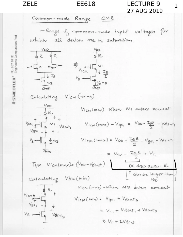 zele ee618 lecture 9 1 27 aug 2019 l 9 zele ee618 2 l 9