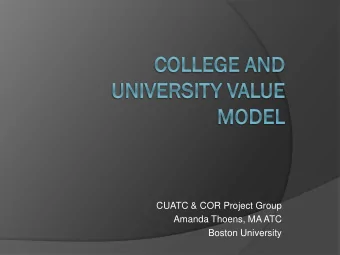 CUATC &amp; COR Project Group  Amanda Thoens, MA ATC  Boston University  Overview  What the CUVM