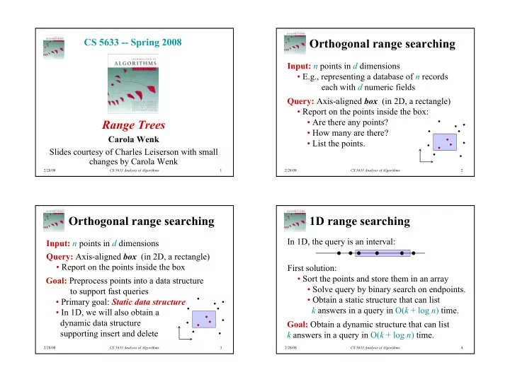 orthogonal range searching