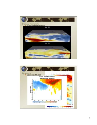 Climate Variability  El Nino/Southern Oscillation  Dynamics  Equations of Motion  1  Precursors to