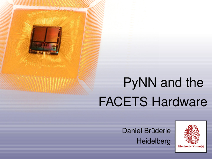 pynn and the facets hardware
